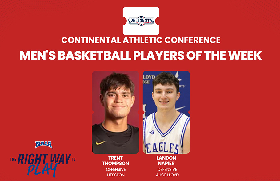 Big Performances Lead Hesston&rsquo;s Thompson, Alice Loyd&rsquo;s Napier to Earning CAC Men&rsquo;s Basketball Weekly Awards